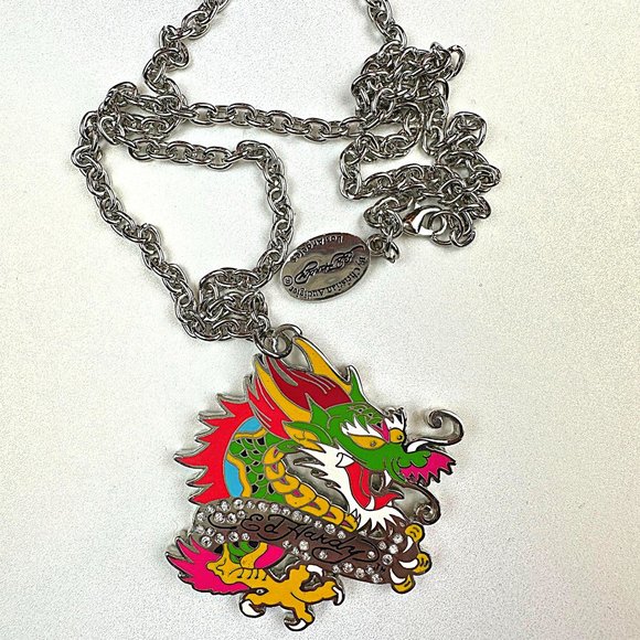 ED HARDY by Christian Audigier / VINTAGE Necklace / Dragon Necklace - Picture 3 of 7